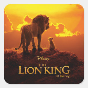 Lion King Mufasa & Simba At Sunset Square Sticker