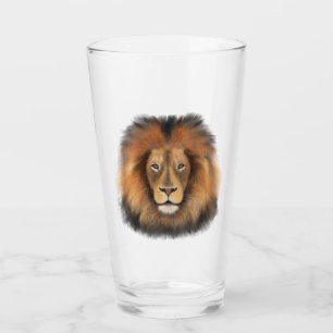 lion king of the jungle realistic male watercolor glass