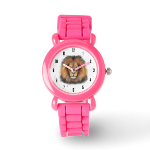 lion king of the jungle realistic male watercolor watch