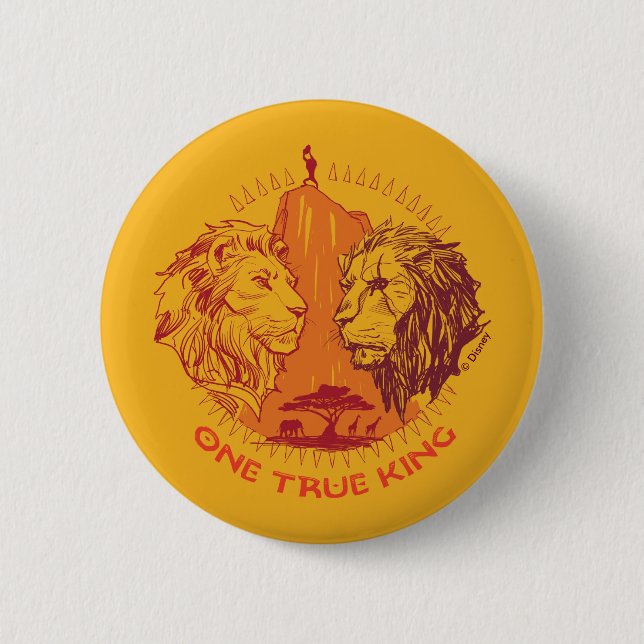 Lion King | "One True King" Simba & Scar Sketch 2 Inch Round Button (Front)
