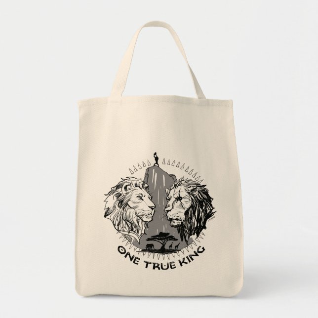 Lion King | "One True King" Simba & Scar Sketch Tote Bag (Front)