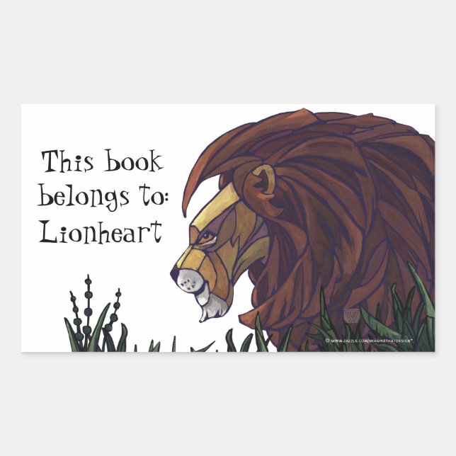 Lion King Personalized Bookplate Sticker (Front)