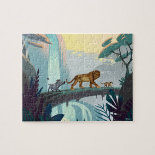 Lion King   Pumbaa, Simba, & Timon Crossing Log Jigsaw Puzzle