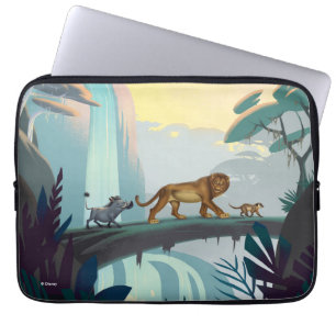 Lion King   Pumbaa, Simba, & Timon Crossing Log Laptop Sleeve