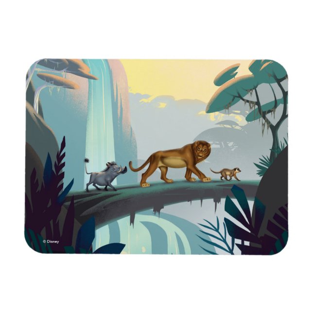Lion King | Pumbaa, Simba, & Timon Crossing Log Magnet (Horizontal)