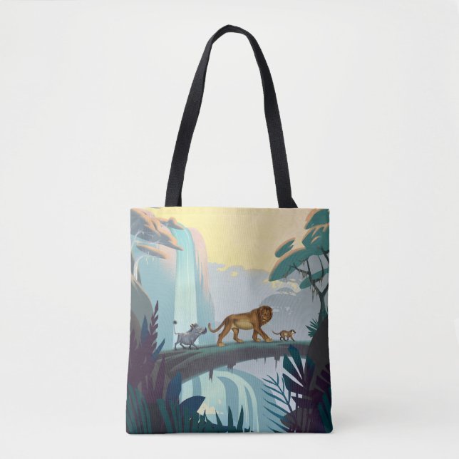 Lion King | Pumbaa, Simba, & Timon Crossing Log Tote Bag (Front)