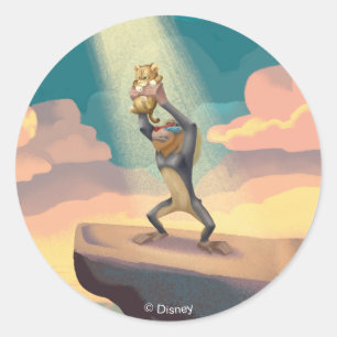 Lion King Rafiki Presenting Simba Graphic Classic Round Sticker