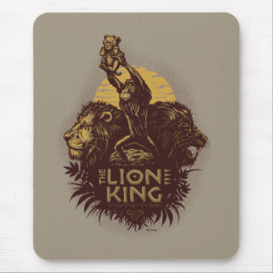 Lion King   Rafiki Presenting Simba Woodcut Design Mouse Pad