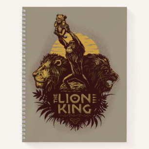 Lion King   Rafiki Presenting Simba Woodcut Design Notebook