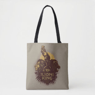 Lion King   Rafiki Presenting Simba Woodcut Design Tote Bag