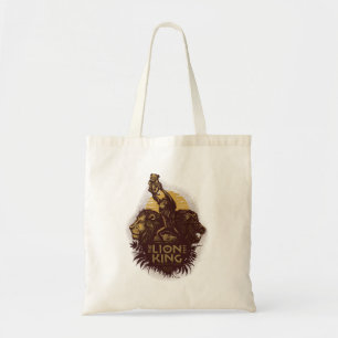 Lion King Rafiki Presenting Simba Woodcut Design Tote Bag