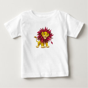 Lion King Simba cub mane of pink red leaves Disney Baby T-Shirt