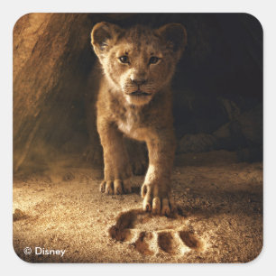 Lion King   Simba Following In Mufasa's Step Square Sticker
