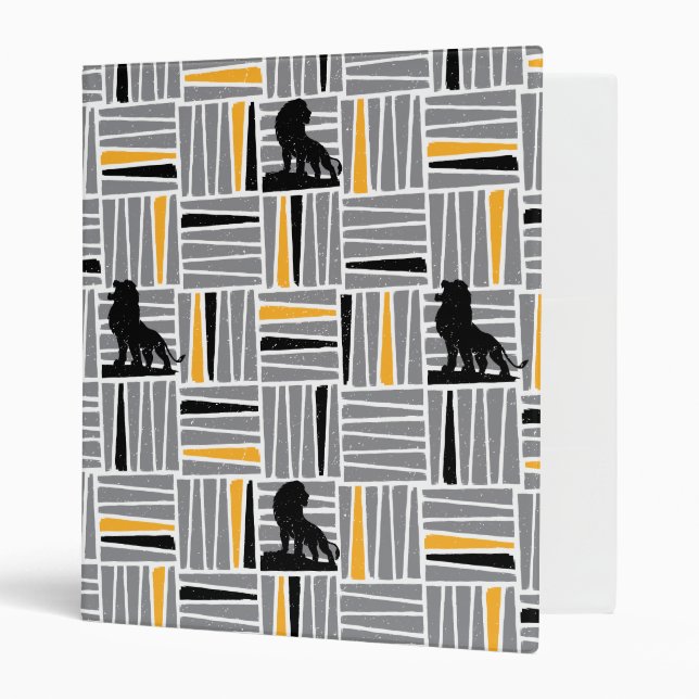 Lion King | Simba Grey & Gold Hatched Pattern Binder (Front/Inside)
