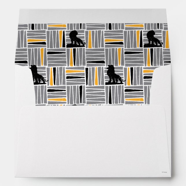 Lion King | Simba Grey & Gold Hatched Pattern Envelope (Back (Bottom))