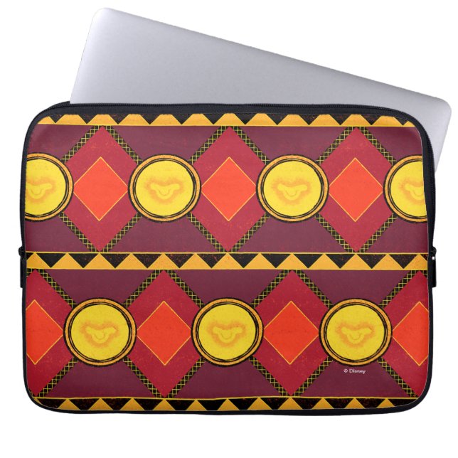 Lion King | Simba Icon African Style Pattern Laptop Sleeve (Front)