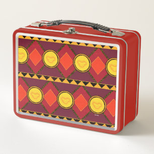 Lion King   Simba Icon African Style Pattern Metal Lunch Box