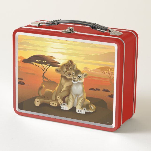 Lion King | Simba & Nala At Sunset Metal Lunch Box (Front)