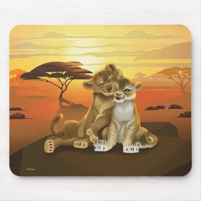 Lion King | Simba & Nala At Sunset Mouse Pad (Front)