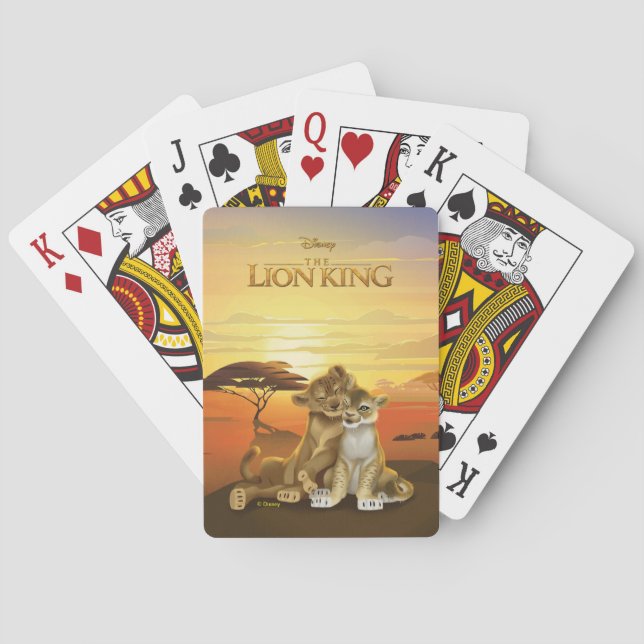 Lion King | Simba & Nala At Sunset Playing Cards (Back)