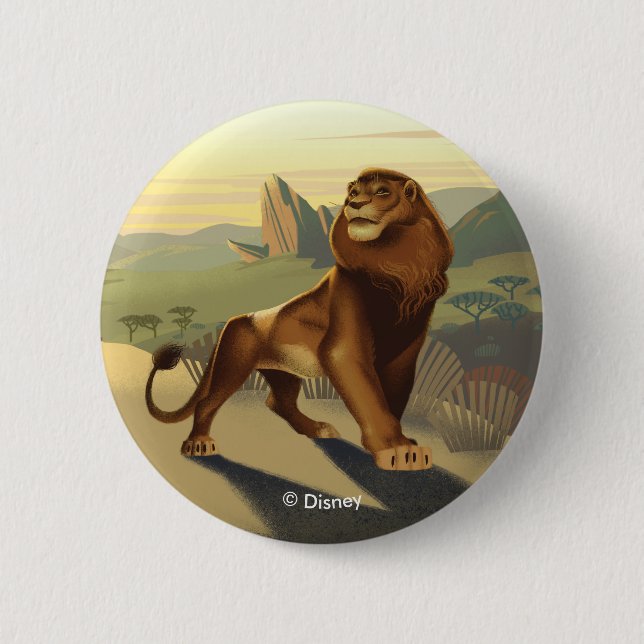 Lion King | Simba On Pride Lands 2 Inch Round Button (Front)