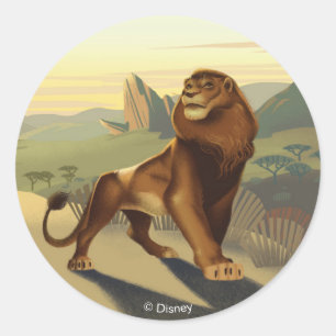 Lion King   Simba On Pride Lands Classic Round Sticker