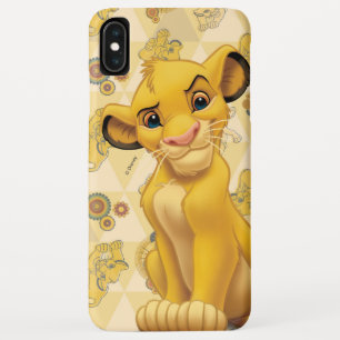 Lion King   Simba on Triangle Pattern iPhone XS Max Case