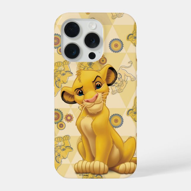 Lion King | Simba on Triangle Pattern iPhone Case (Back)