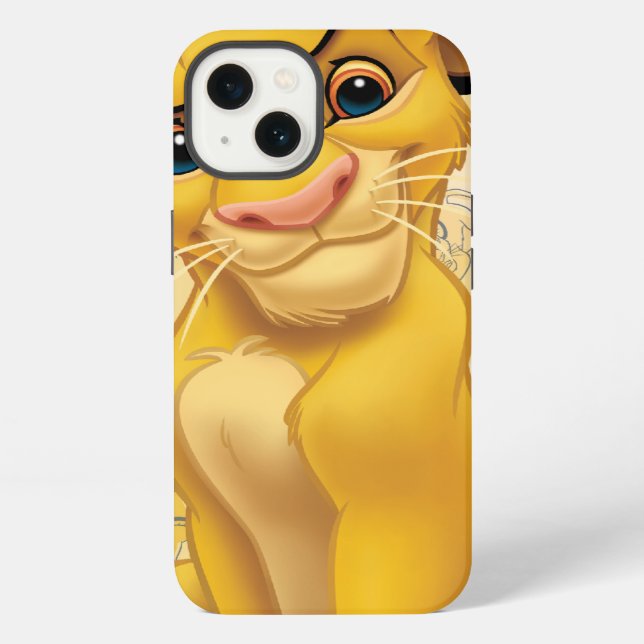 Lion King | Simba on Triangle Pattern iPhone Case (Back)