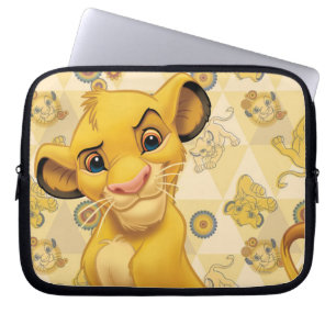 Lion King Simba on Triangle Pattern Laptop Sleeve