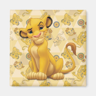 Lion King   Simba on Triangle Pattern Magnet