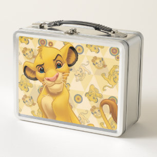 Lion King   Simba on Triangle Pattern Metal Lunch Box
