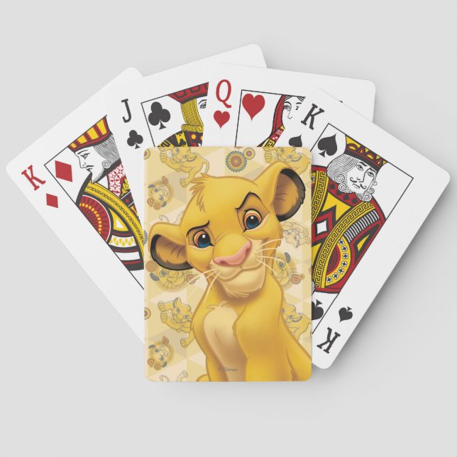 Lion King | Simba on Triangle Pattern Playing Cards (Back)