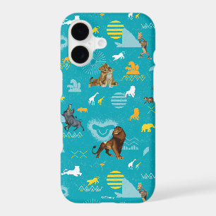 Lion King   Teal Characters & Icons Pattern