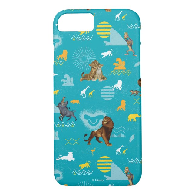 Lion King | Teal Characters & Icons Pattern Case-Mate iPhone Case (Back)