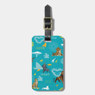 Lion King   Teal Characters & Icons Pattern Luggage Tag
