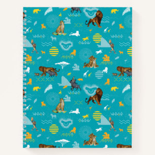 Lion King   Teal Characters & Icons Pattern Notebook