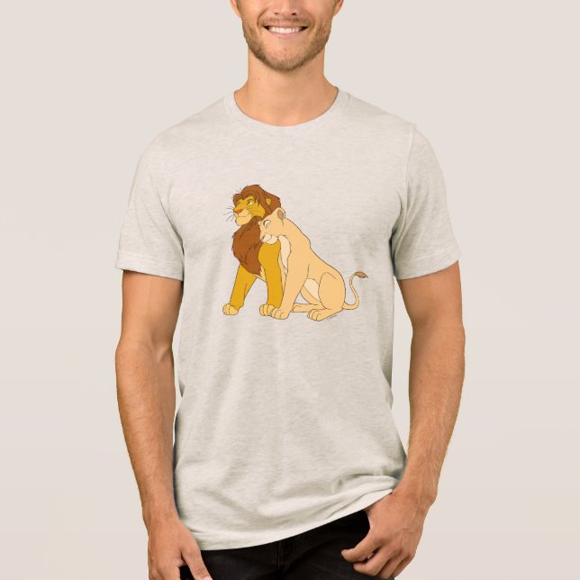 Lion King's Adult Simba and Nala Disney Tri-Blend Shirt (Front)