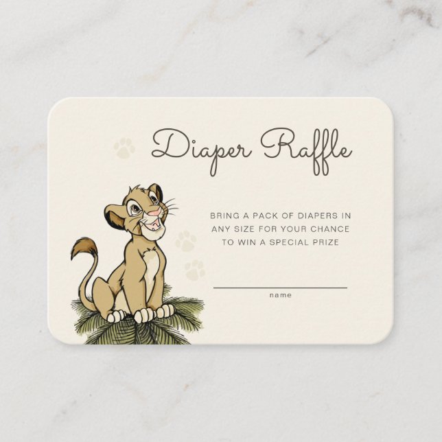 Lion King's Simba Diaper Raffle Insert Card (Front)