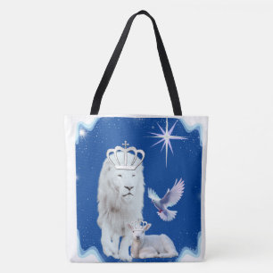 Lion Lamb And Dove Shoulder Tote Bag