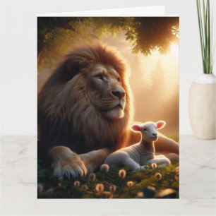 LION & LAMB BLANK GREETING CARD