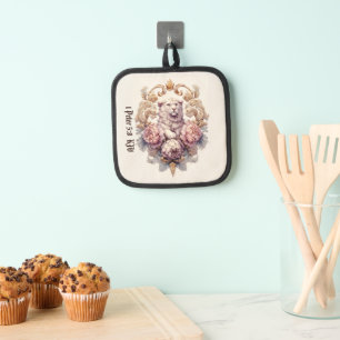 Lion-Lamb Heraldic Crest Pot Holder