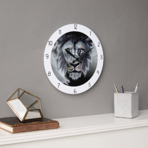 LION  LARGE CLOCK