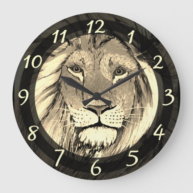 Lion Large Clock (Front)