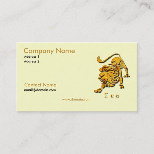 Lion le carte de visite de lion (Devant)