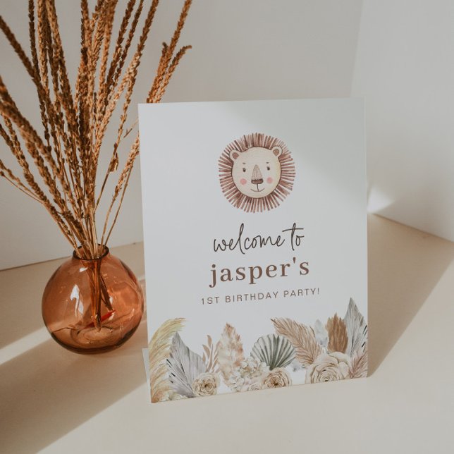 Lion Leaf Neutral Welcome Poster Pedestal Sign (Creator Uploaded)