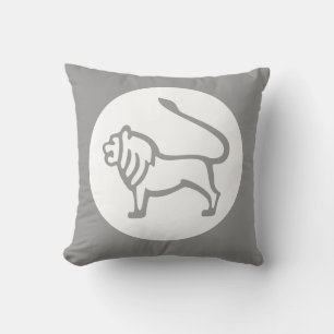 LION/LEO HOROCOPE sur le coussin GRIS