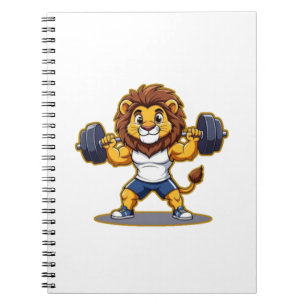 Lion Lifting Light Weights – Cute Gym Animal Illus Notebook