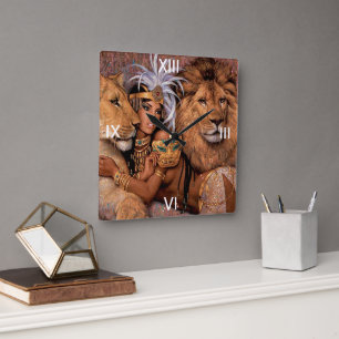 Lion Lioness Jungle Princess Wall Clock