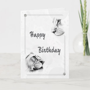 Lion Lioness Wildlife Inspiration Birthday Card